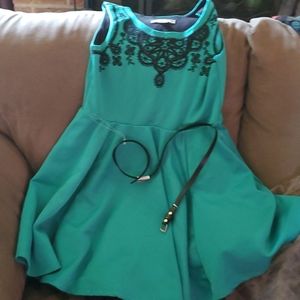 Teal and Black girls dress